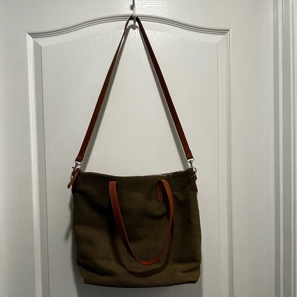 Old Navy Olive Green Canvas Tote Bag - Picture 1 of 10